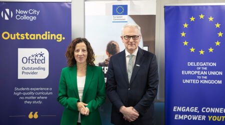 New City College Group Principal and CEO Gerry Mc Donald with European Commission Executive VP Roxana Mînzatu during the visit