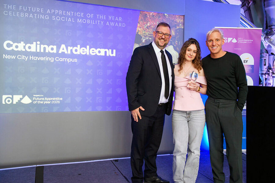 Future Apprentice of the Year Catalina Ardeleanu from New City College at presentation for Ao C