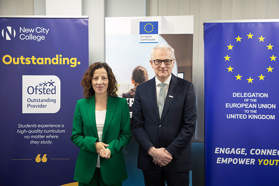 New City College Group Principal and CEO Gerry Mc Donald with European Commission Executive VP Roxana Mînzatu during the visit