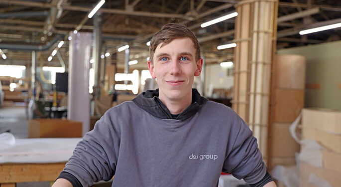 Drew Garner carpentry and joinery apprentice at DSJ Bespoke for Ao C