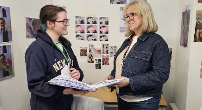 Meg Sullivan with Emily Goldsmith BA Fine Art 1