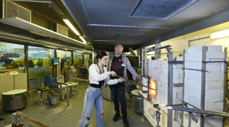 Girl doing steel work