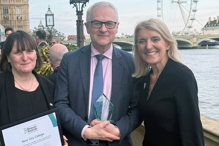 New cropped for website New City College wins Beacon Award for Sustainability 2025 26 at House of Commons