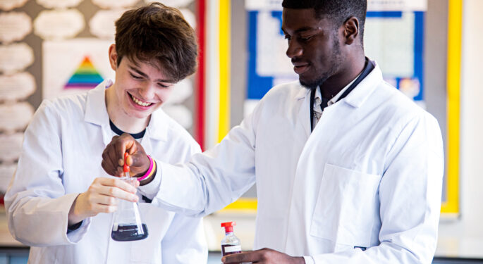 Leeds City College science students